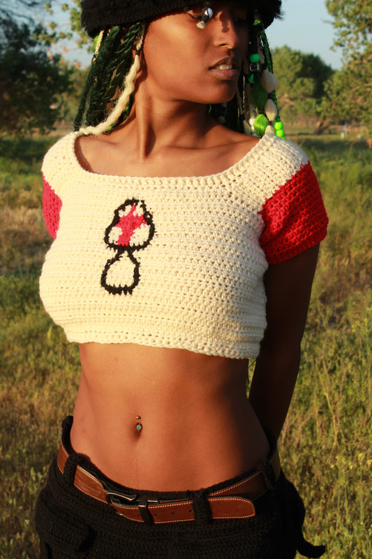 Crochet Mushroom Baby Tee